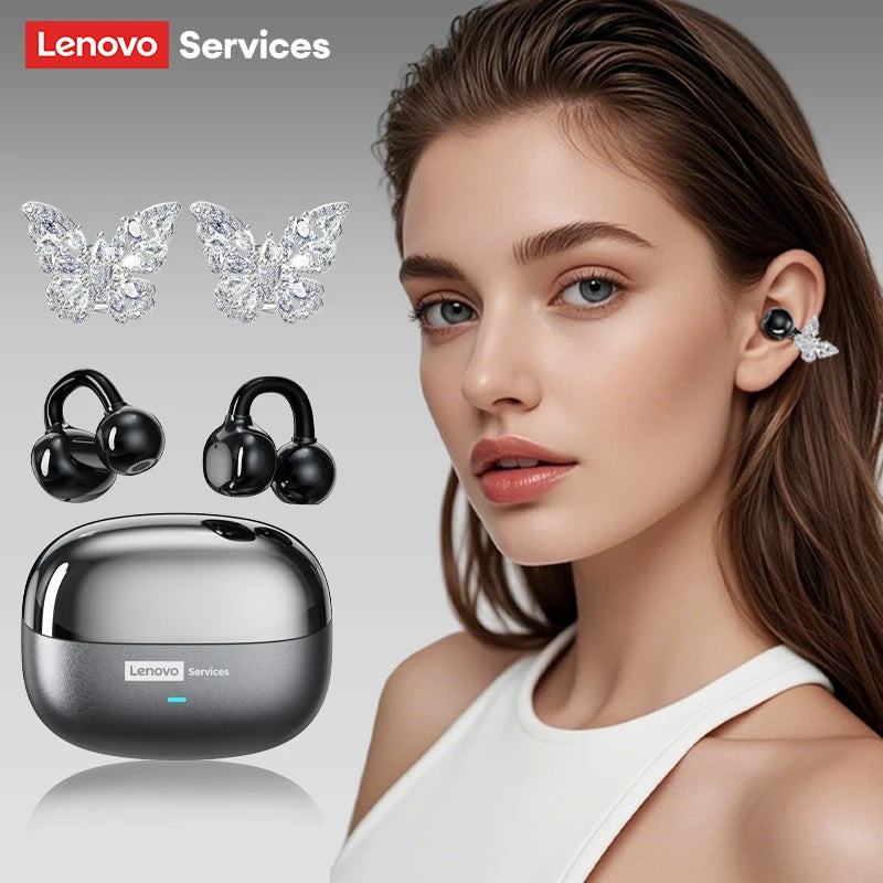 Unleash Your Sound with Lenovo LE302 Wireless Ear Clip Earphones - Perfect for Music and Sports with Low Latency HD Calls
