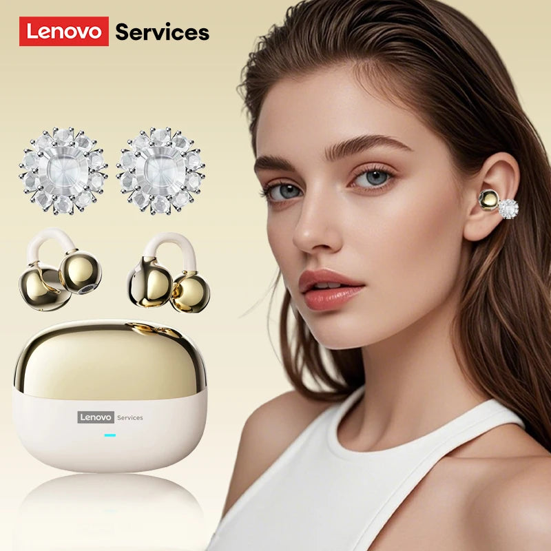 Unleash Your Sound with Lenovo LE302 Wireless Ear Clip Earphones - Perfect for Music and Sports with Low Latency HD Calls