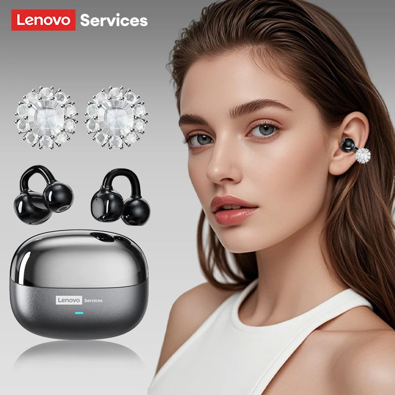 Unleash Your Sound with Lenovo LE302 Wireless Ear Clip Earphones - Perfect for Music and Sports with Low Latency HD Calls