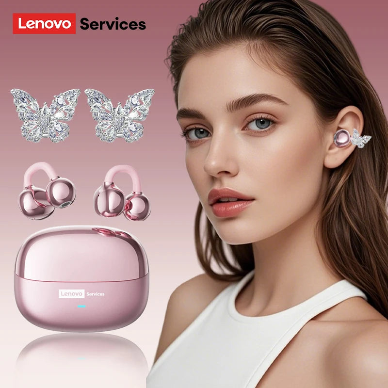 Unleash Your Sound with Lenovo LE302 Wireless Ear Clip Earphones - Perfect for Music and Sports with Low Latency HD Calls