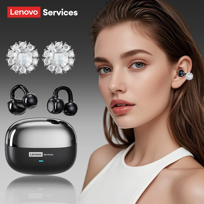 Unleash Your Sound with Lenovo LE302 Wireless Ear Clip Earphones - Perfect for Music and Sports with Low Latency HD Calls
