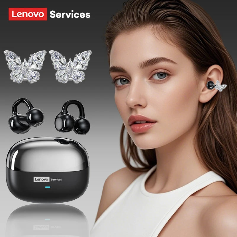 Unleash Your Sound with Lenovo LE302 Wireless Ear Clip Earphones - Perfect for Music and Sports with Low Latency HD Calls