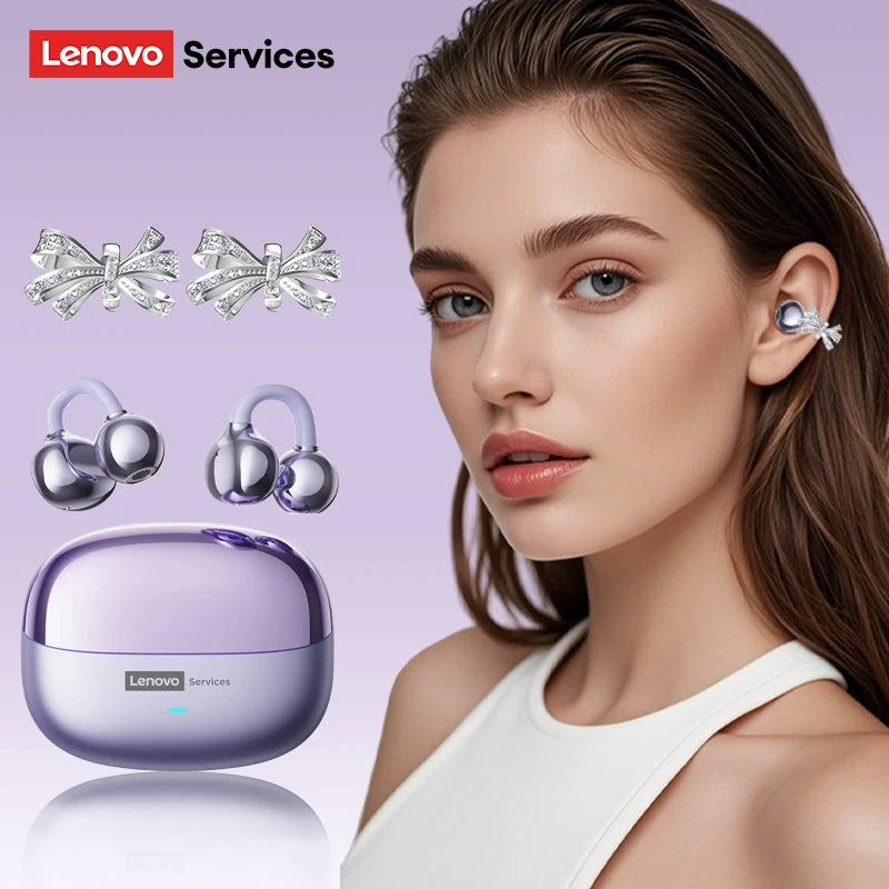 Unleash Your Sound with Lenovo LE302 Wireless Ear Clip Earphones - Perfect for Music and Sports with Low Latency HD Calls